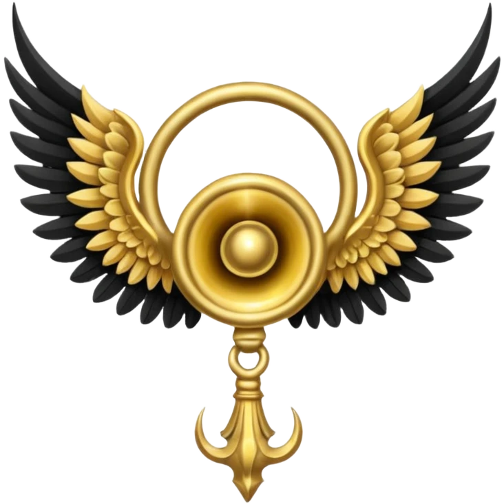 holy emblem with black wings with horn emoji