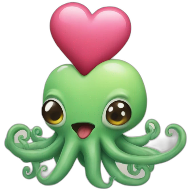 Cute crazy kraken making hearts  emoji