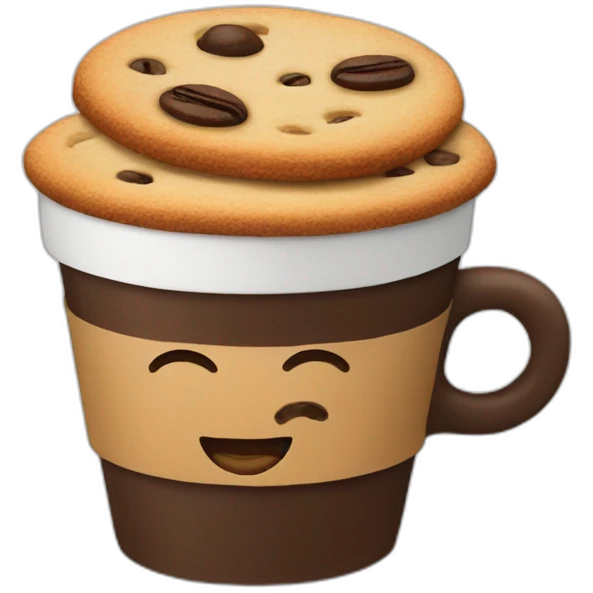 Coffee with cookies on top  emoji