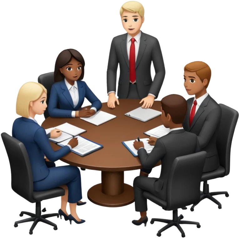 The scene where people gather and have a meeting emoji