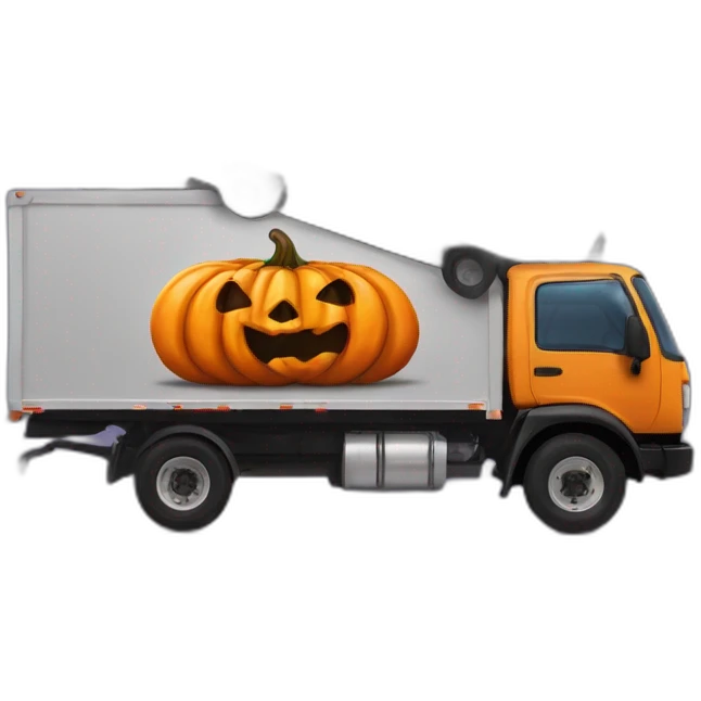 Peinture sur un camion sur le temme de halloween emoji