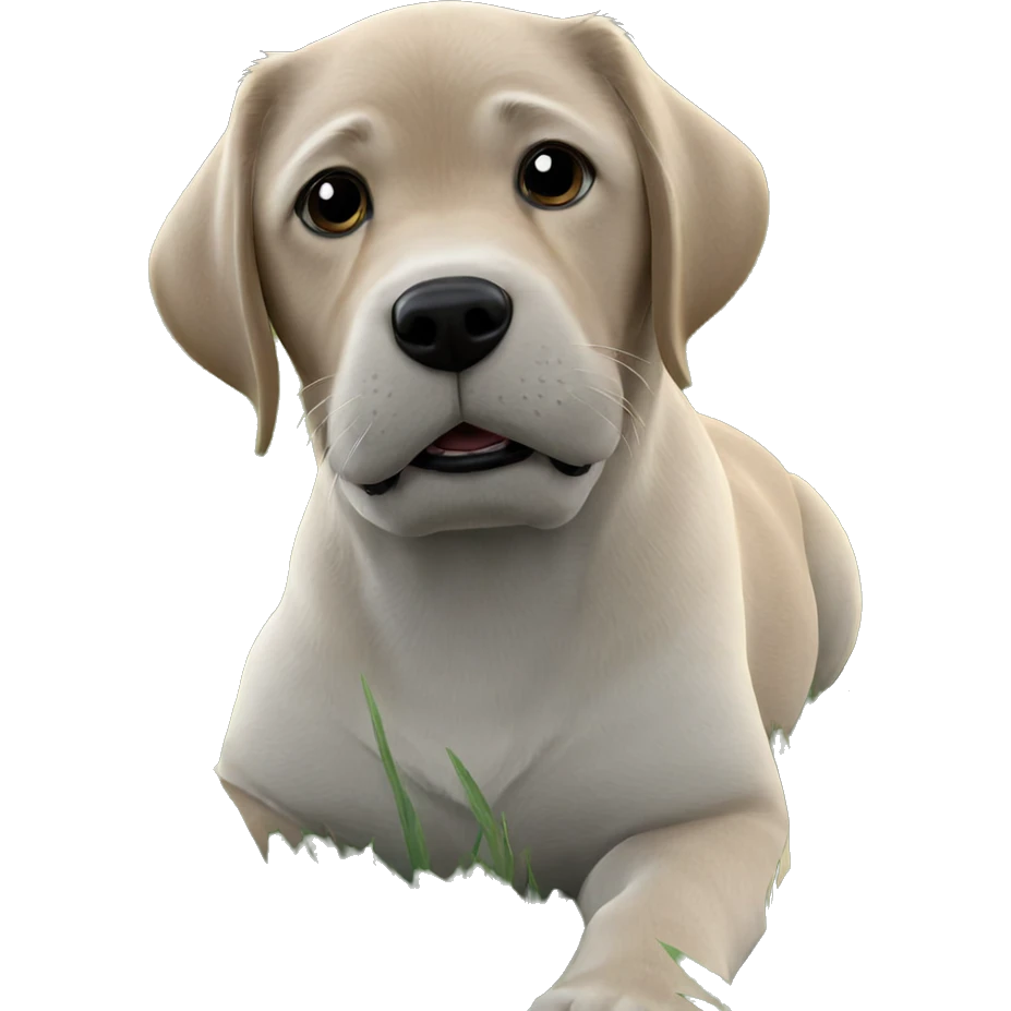 dog in grassy open field emoji