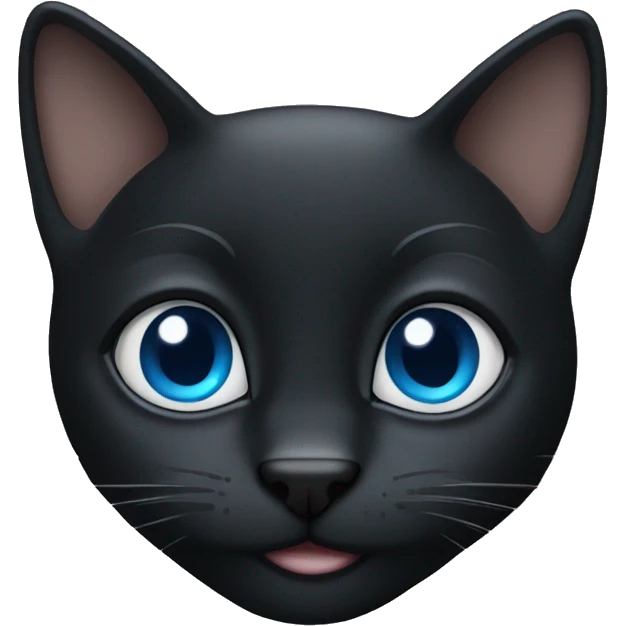 Black cat blue eyes emoji