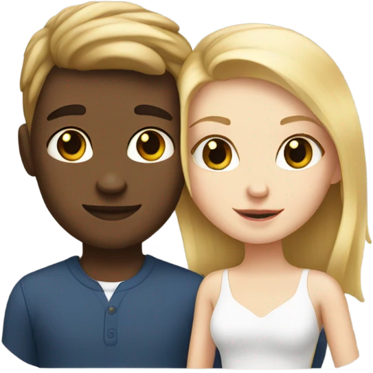 White girl and white boy in love emoji