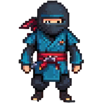 ninja character standing idle, game sprite emoji