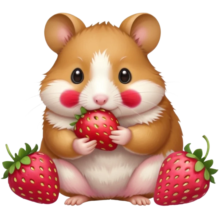 Hamster that is eating strawberries  emoji
