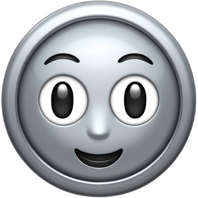 Silver chrome sparkle emoji, iOS emoji style, minimal shape, glossy metallic shine, clean background, smooth lighting emoji