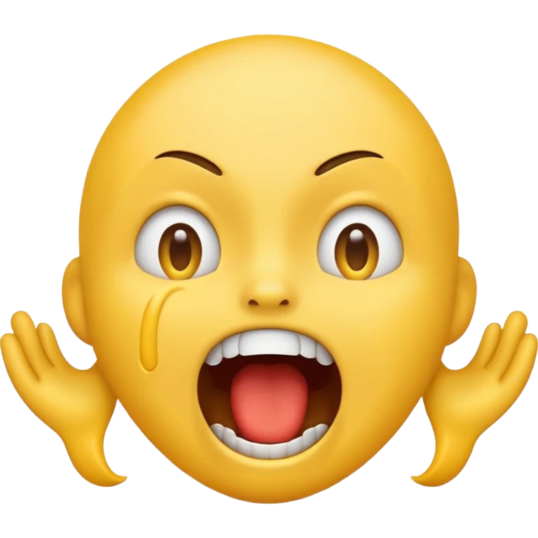 Strangling neck classic yellow emoji style screaming emoji