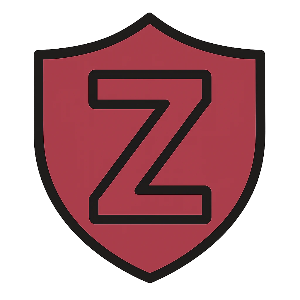 Change the shield and Z to burgundy, keeping the color outline icon style, for a moderator role. emoji