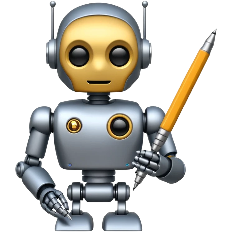 robot holding a pen emoji
