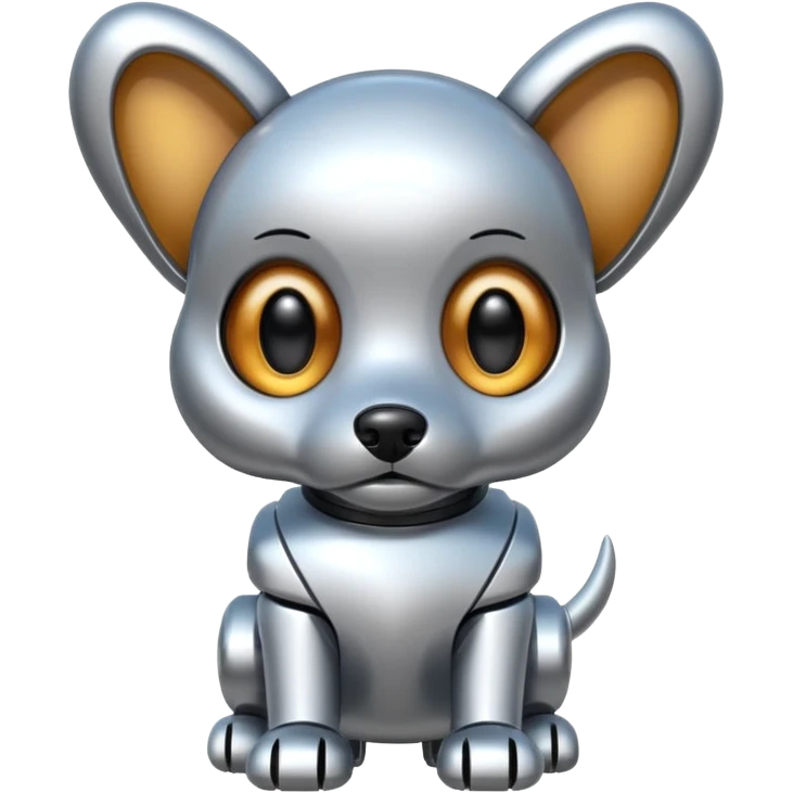 Pet-like robot,wagging tail, puppy face. emoji