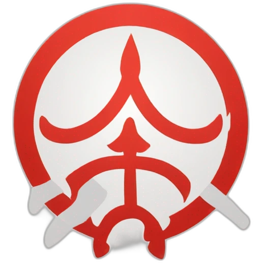 Spiritual hindu symbol (svastika) in a white circle in a red flag emoji