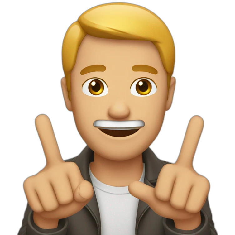 MAN showing three finger  emoji