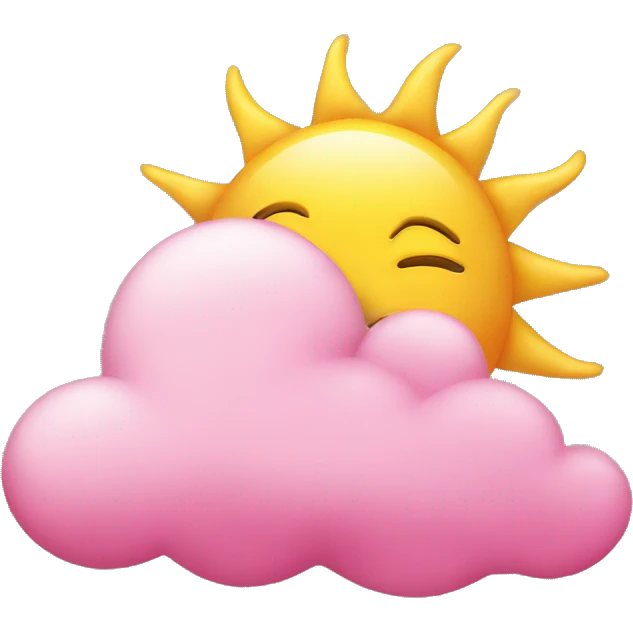Sun and pink cloud emoji