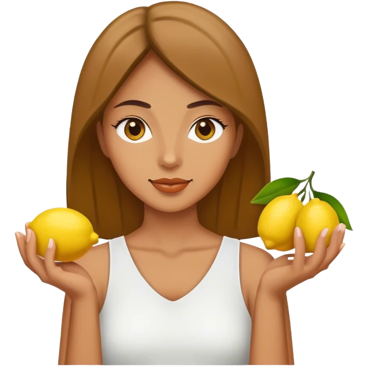 Woman holding lemons emoji