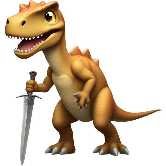 Dinosaur with a sword emoji