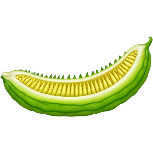 A long strip of bitter melon emoji
