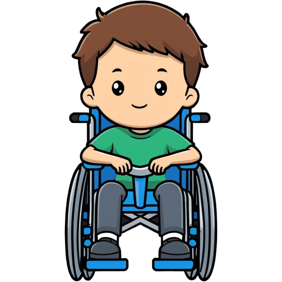 Brown haired bearded son in a wheelchair  emoji
