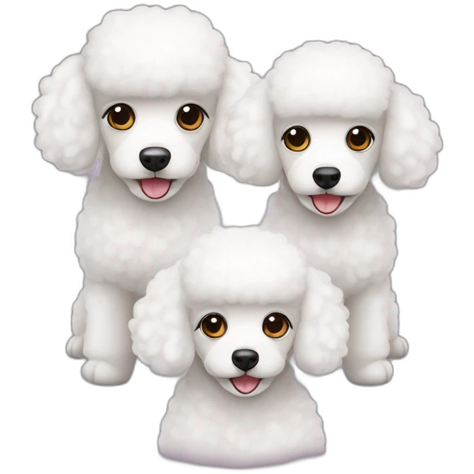 three-white-toy-poodles emoji