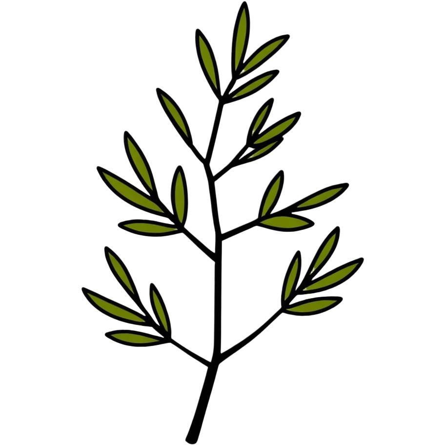 Greek olive branch in sticker style emoji