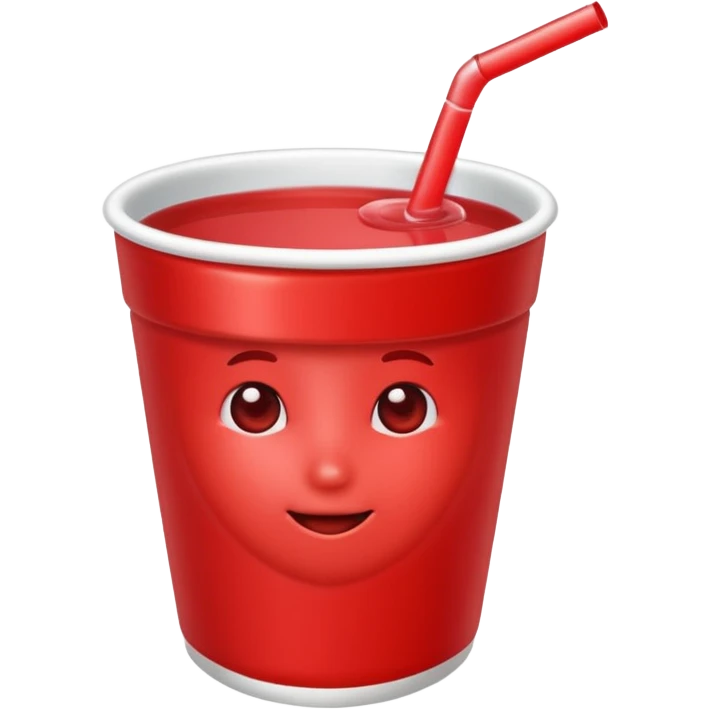 Make a red drinking cute emoji