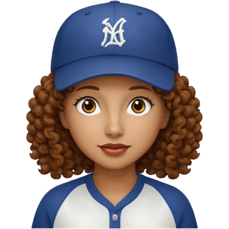 curly haired woman with cap emoji