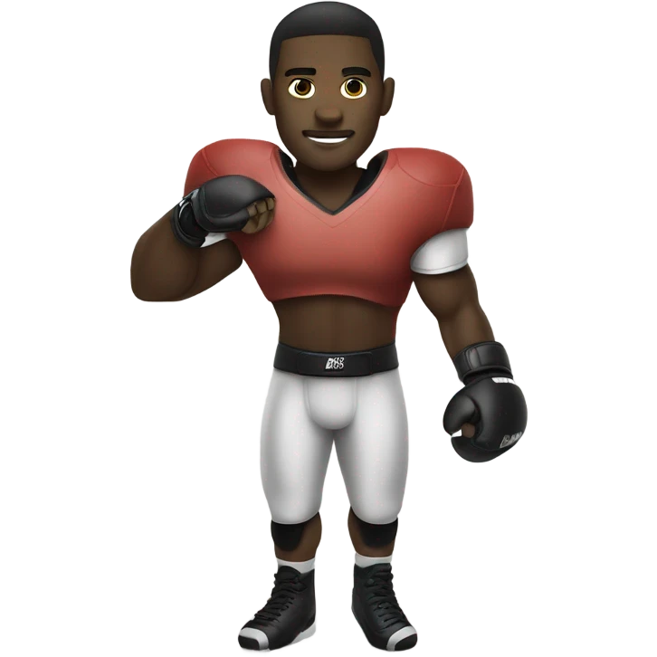 Football player with mma gloves  emoji