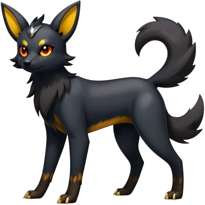 Shiny Cool Edgy Umbreon-Houndour-Zorua-hybrid-fusion full body emoji
