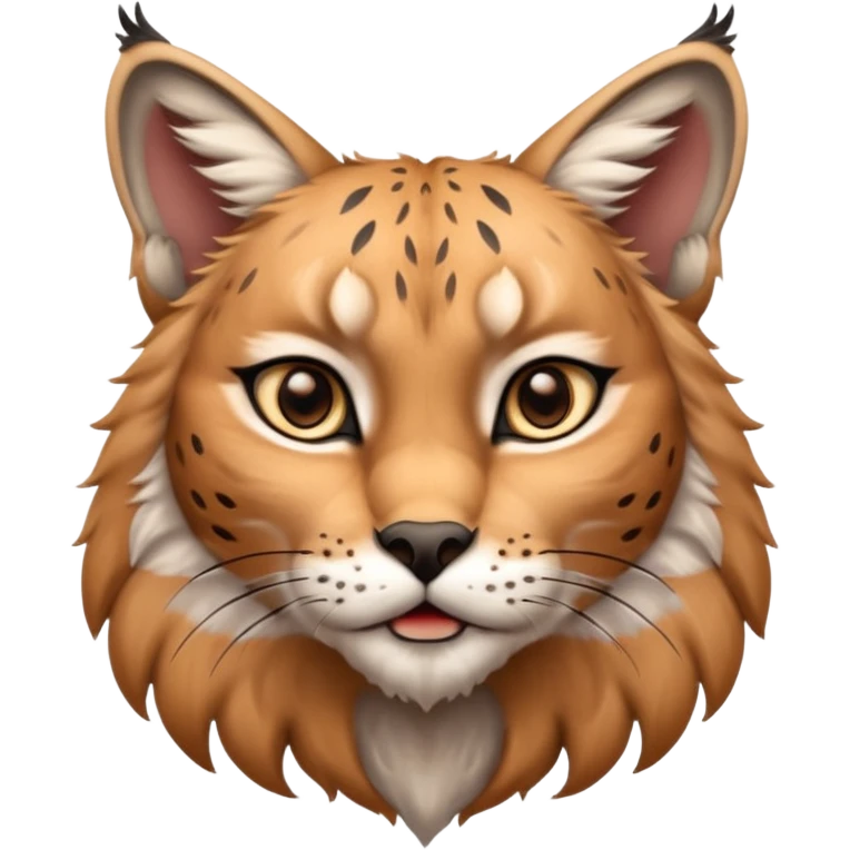 A high-resolution photo-realistic digital illustration of a majestic young lynx, chest upward  emoji