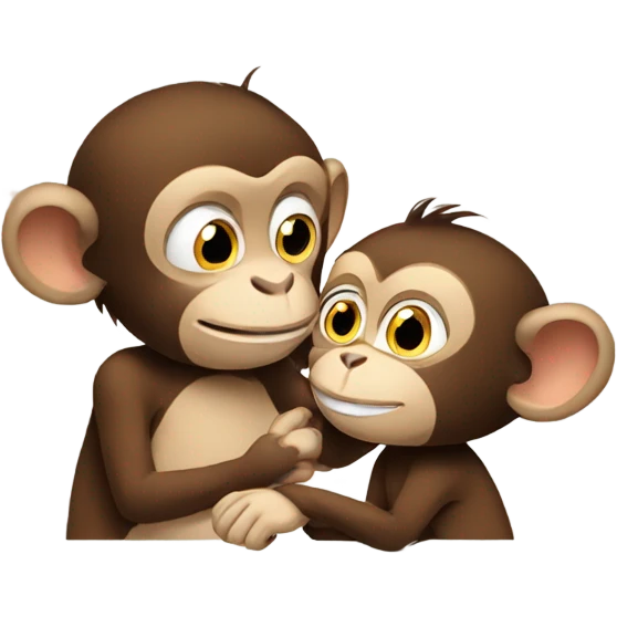 Monkey petting a cat emoji