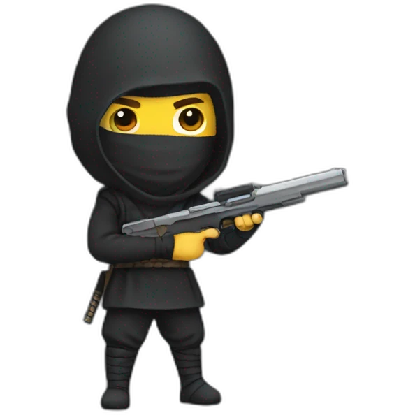 ninja qui tire au pistolet emoji