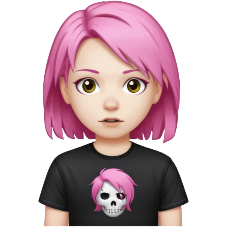 pink haired metalhead emoji