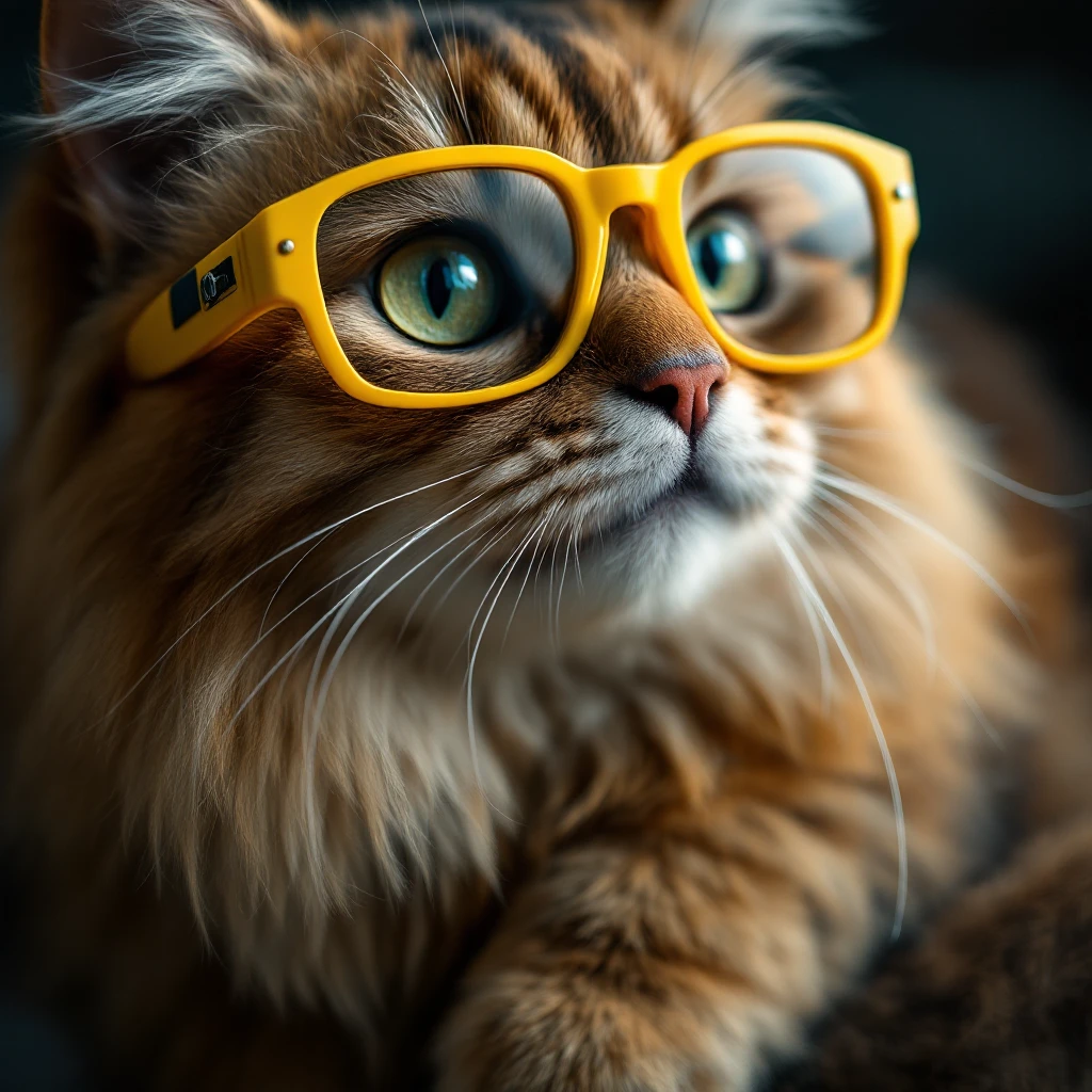 A cat with yellow glasses emoji