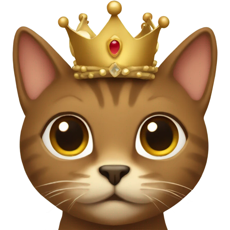 brown catface with crown emoji