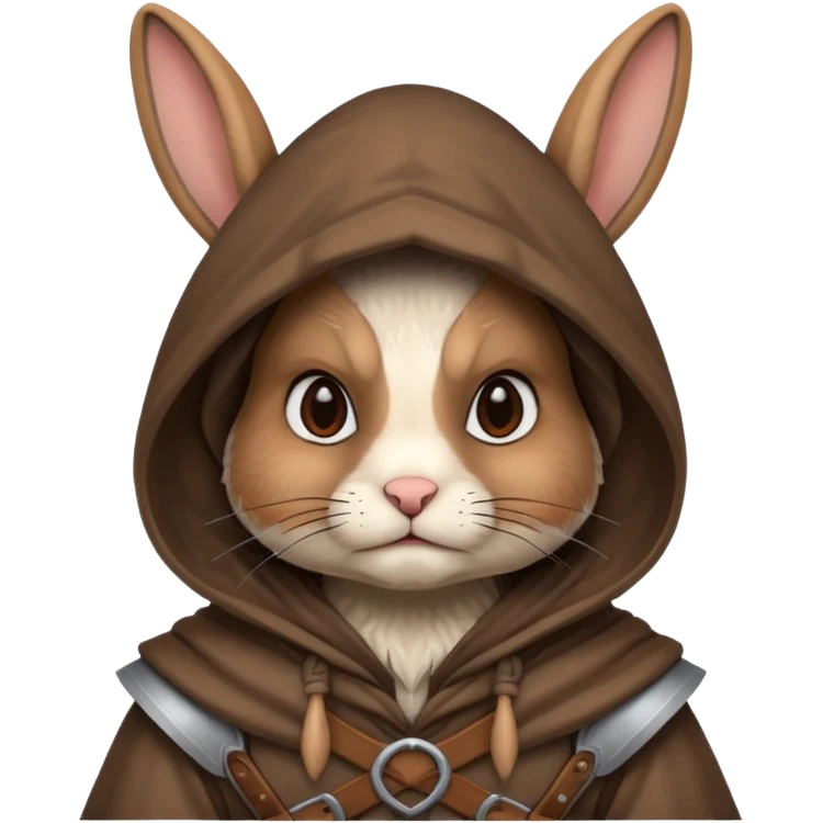 rabbit warrior with hood emoji