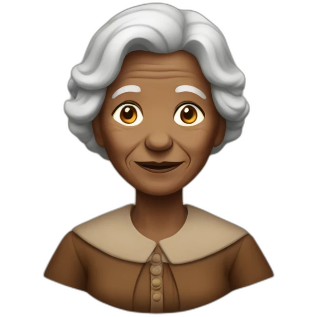 Old woman in historic times with brown clothes emoji