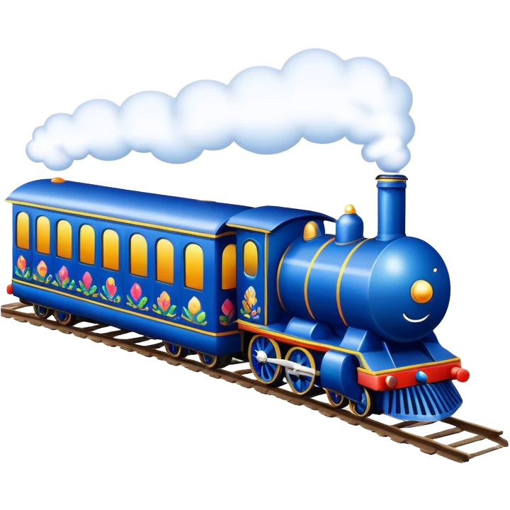 dark blue train with easter eggs emoji