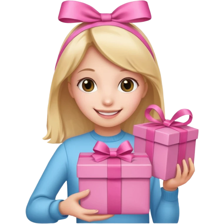 Girl holding pink gift box






























 emoji