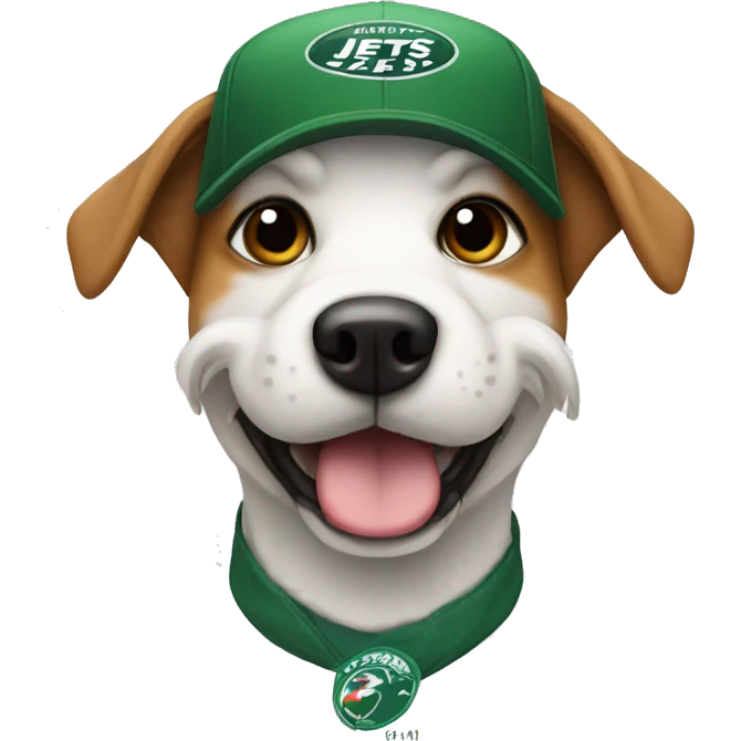 Dog with Jets hat emoji