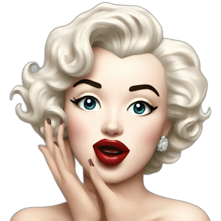 marilyn monroe send kiss with hand emoji