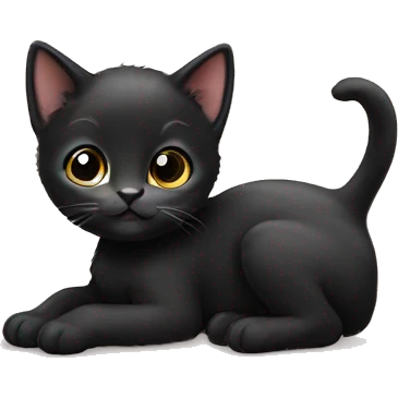 cute black kitten  emoji