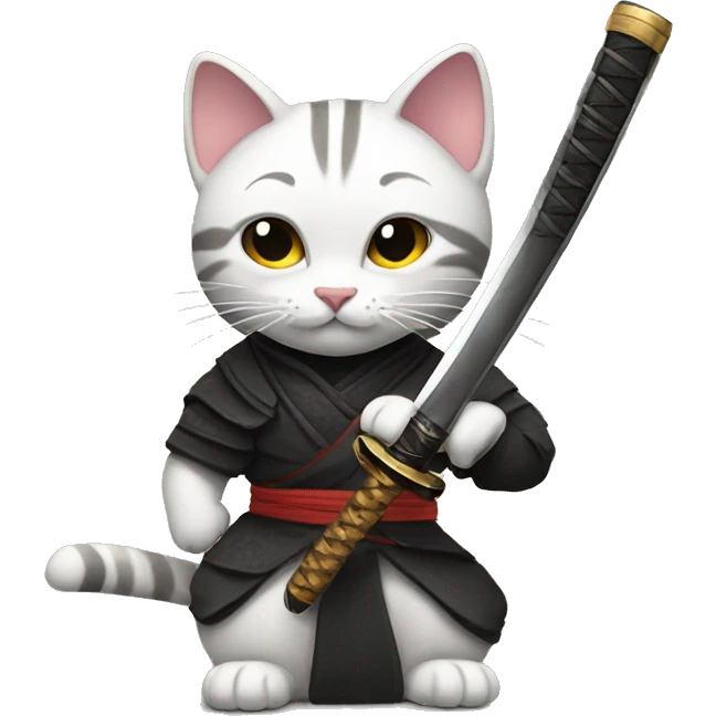 Cat holding katana emoji