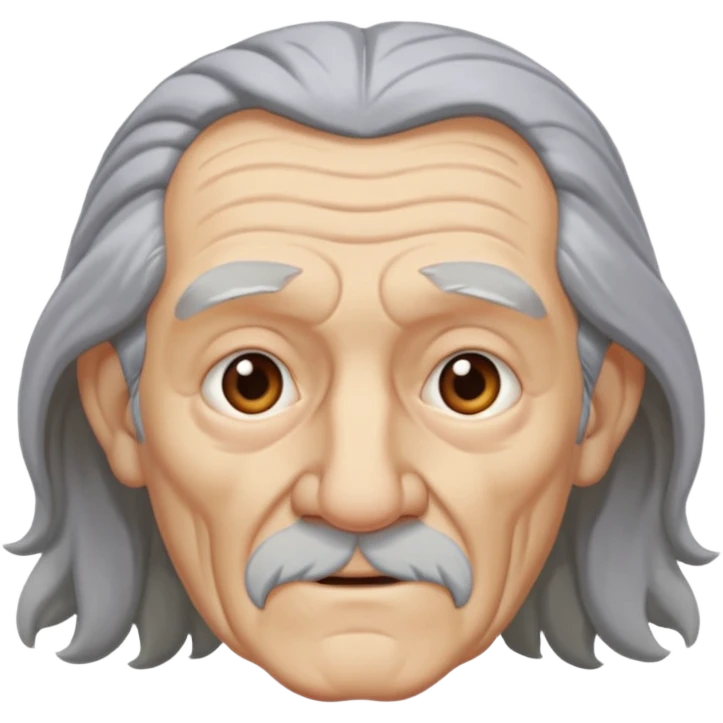 Ein Opa mit langen Haaren und einen Riesen Rücken Buckel  emoji