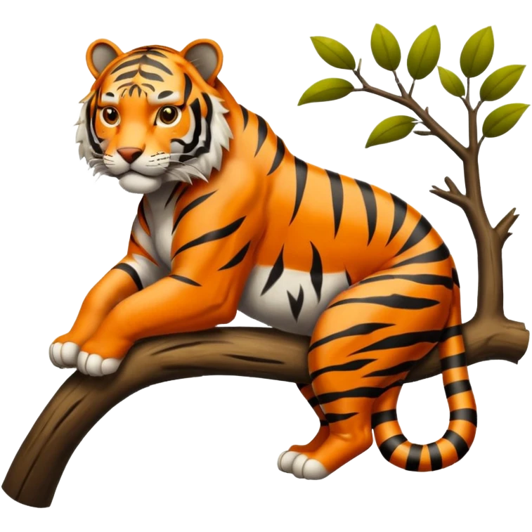 Tiger on tree emoji