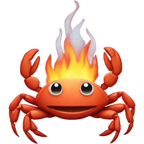 Crab on fire emoji