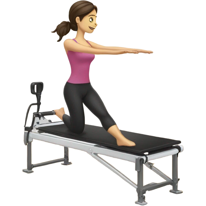 Brunette working out on pilates machine emoji