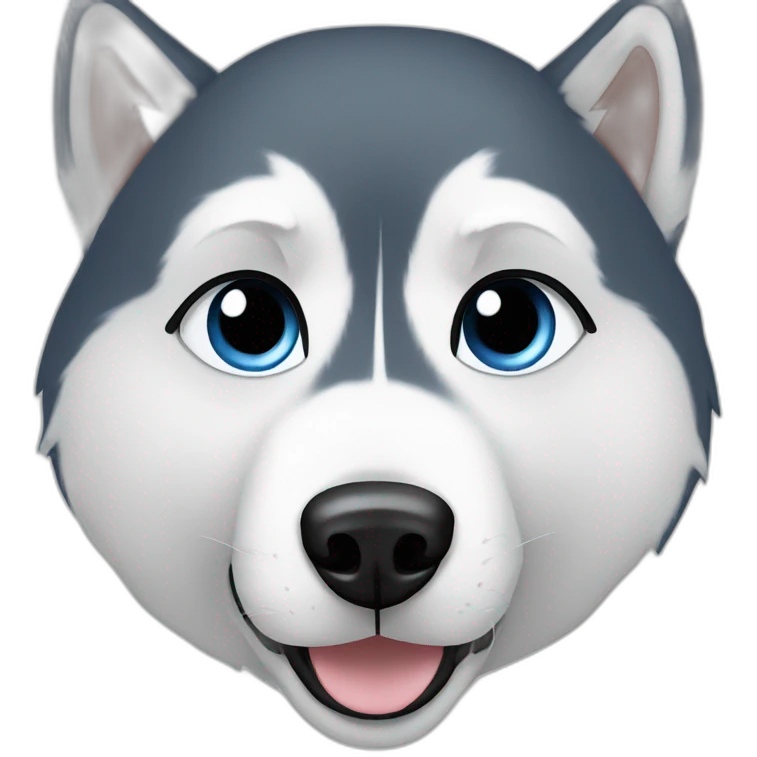 Blue eyed Husky wearing a beanie emoji