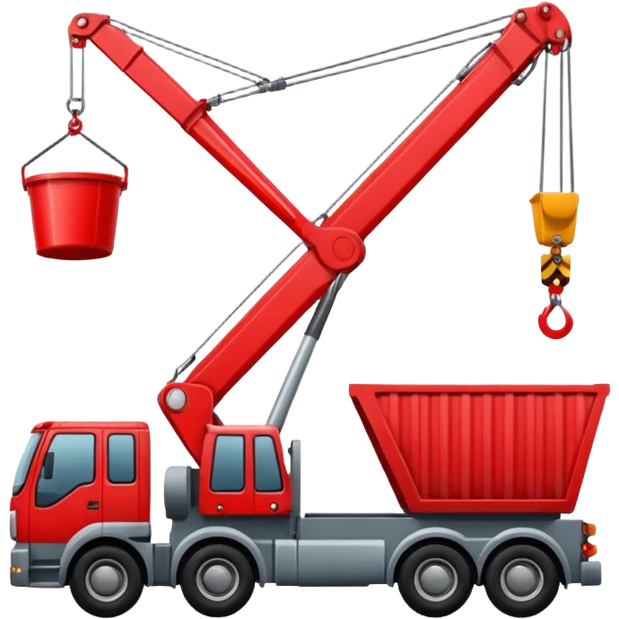 Container truck with a grab bucket crane emoji