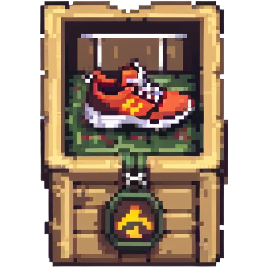 2d power up crate with a running shoe symbol for speed boost emoji