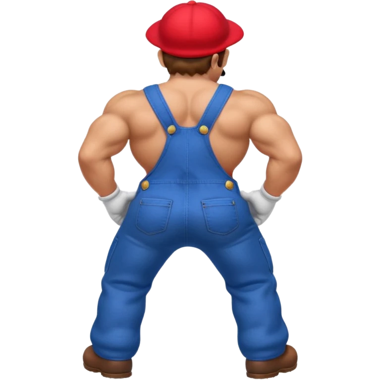 back view of super mario with huge buttcheeks out  emoji